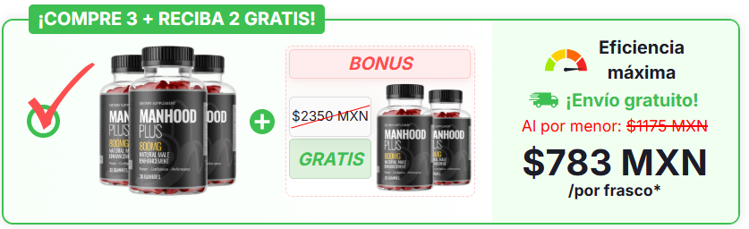 5 Frascos MANHOOD PLUS